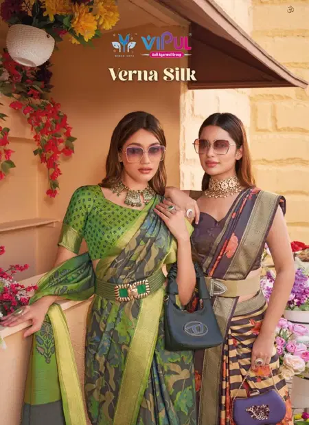 Verna Silk By Vipul Silk Casual Wear Saree Orders In India Catalog