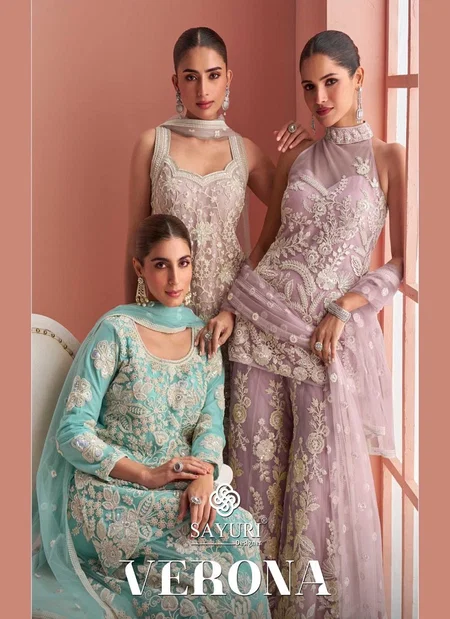 Vernora By Sayuri Net Embroidery Readymade Suits Wholesale Market In Surat