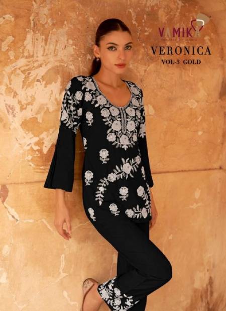 Veronica Vol 3 By Vamika F To J Gold Cord Set Top With Bottom Wholesale Market Catalog