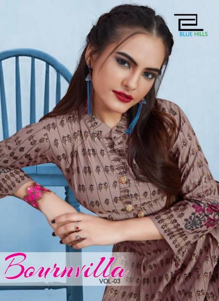 VF BLUE HILLS bournvilla volume 3 14KG REYON Long  Gown with Foil Print Collections Catalog