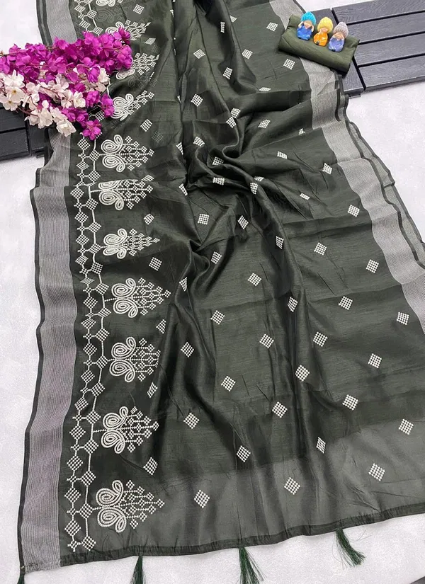 VFH 6070 Cotton Embroidery Wedding Sarees Wholesale Shop In Surat