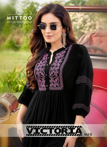 Victoria Vol 5 By Mittoo Rayon Embroidery Designer Ladies Top Wholesale Market Catalog