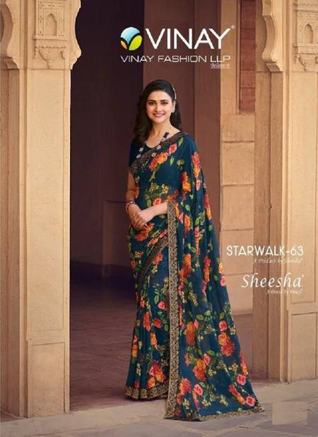 VINAY FASHION STARWALK VOL-63 Latest Fancy Casual Wear Printed Georgette Saree with Jacquard Border Saree Collection Catalog