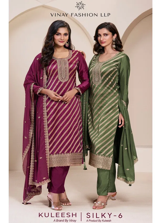 Vinay Kuleesh Silky 6 Designer Salwar Kameez Suppliers In India