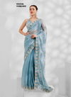  Vinayak Turquoise By Laxminam Chiffon Saree Wholesale Market in Surat