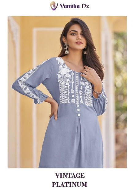 Vintage By Vamika Nx Platinum Rayon Cord Set Kurti With Bottom Wholesale Online
 Catalog