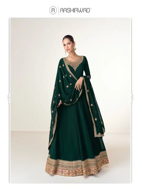 Virasat By Aashirwad Georgette Gown With Dupatta Wholesalers In Delhi