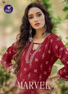 Vitara Marvel Latest Fancy Ethnic Wear Heavy Rayon Foil Printed Kurti With Bottom Collection

