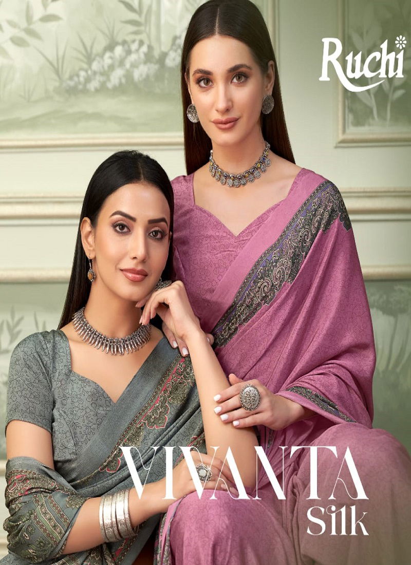 Vivanta Silk 37 By Ruchi Crepe Silk Printed Saree Wholesale Price In Surat Catalog