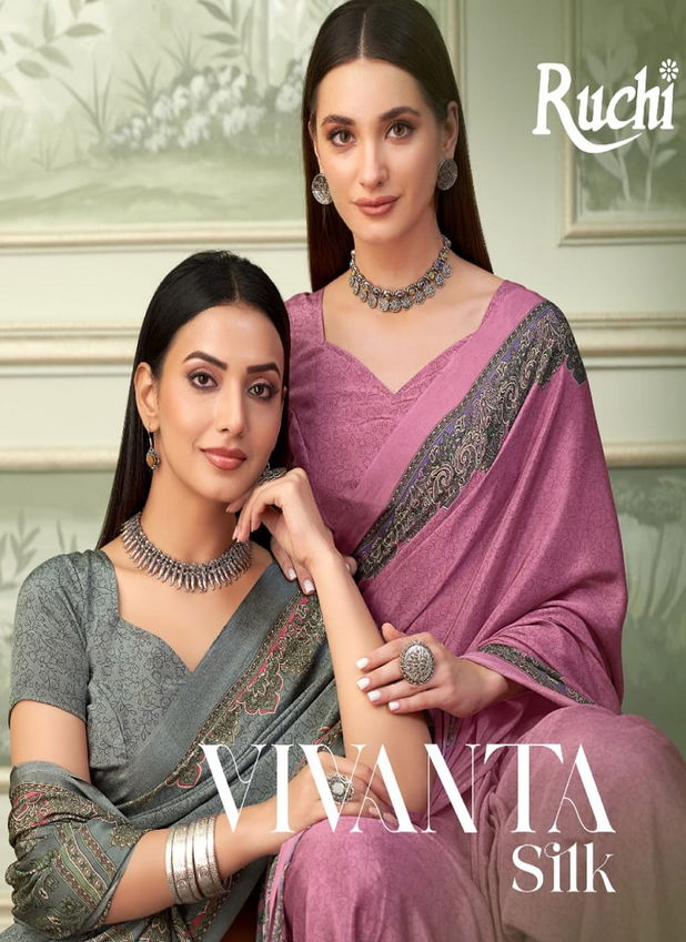 Vivanta Silk 37 By Ruchi Crepe Silk Printed Saree Wholesale Price In Surat