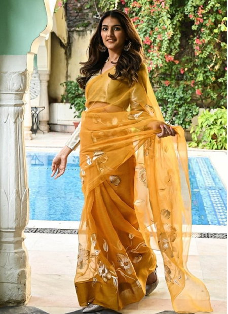 VK 4102 Organza Silk Digital Printed Sarees Catalog
