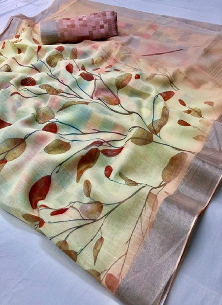VK4156 Linen Digital Printed Saree Catalog