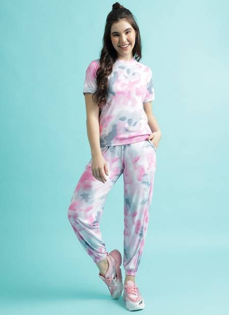 Vol 65 By Aakruti Tie Dye Tshirt With Jogger Cord Set Night Suits Wholesale Online
