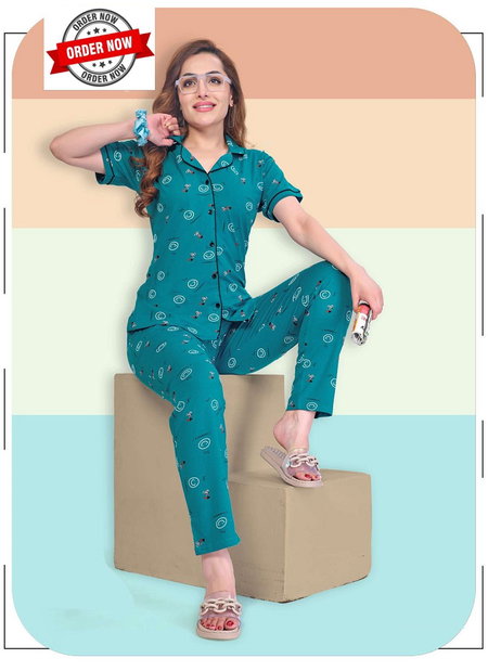 Vol Bt 305 Shinker Summer Special Collar Hosiery Cotton Night Suit Wholesale Online
