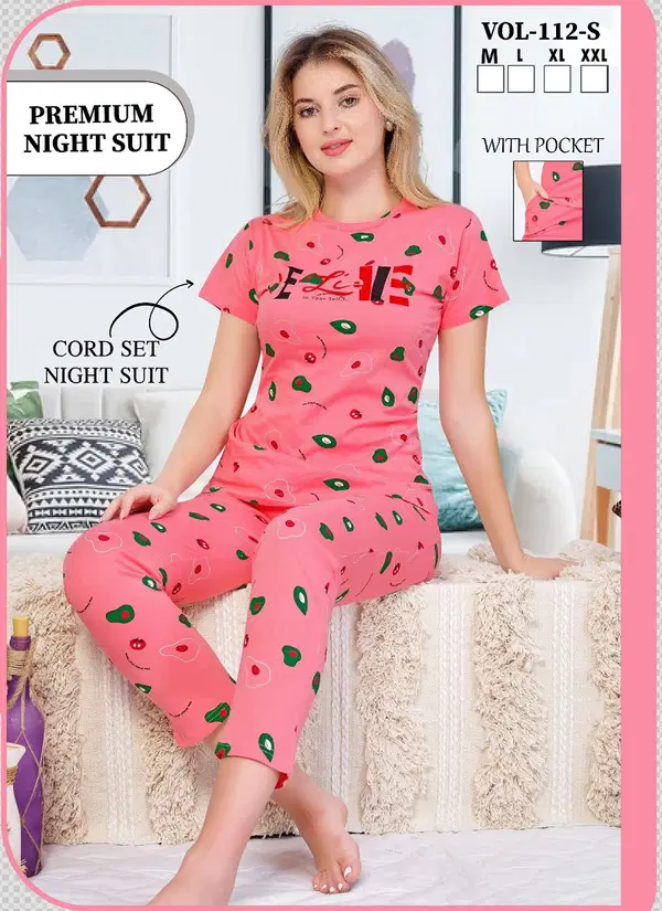 Vol Jc 112 S Sinker Hosiery Cotton Summer Special Co Ords Set Night Suit Manufacturers
