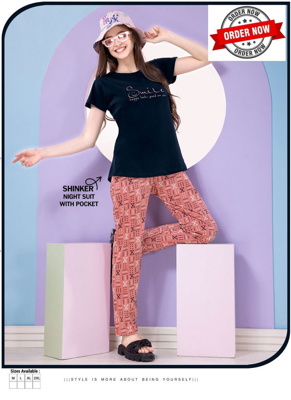 Vol Sb 589 Summer Special Shinker Hosiery Cotton Night Suit Wholesale Online 
