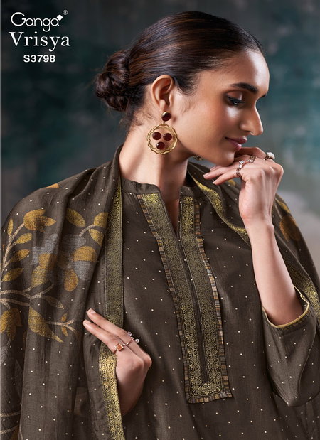 Vrisya 3798 By Ganga Bemberg Russian Silk Salwar Kameez Wholesale Online