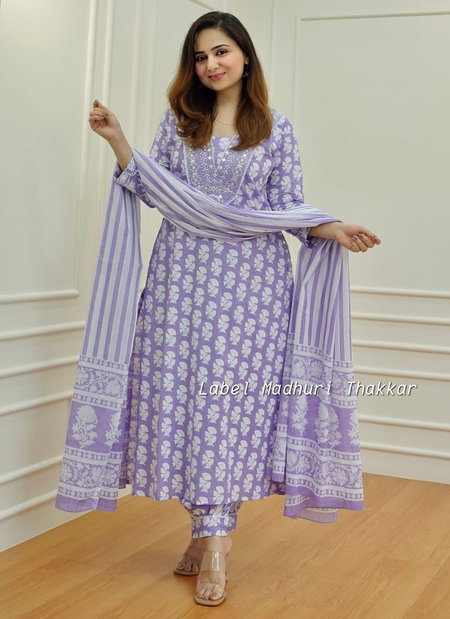 VT Designer Afghani Printed Cotton Kurti With Bottom Dupatta Orders In India
