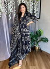 Vt Designer Black Digital Printed Cotton Designer Kurti With Bottom Dupatta Wholesale Online