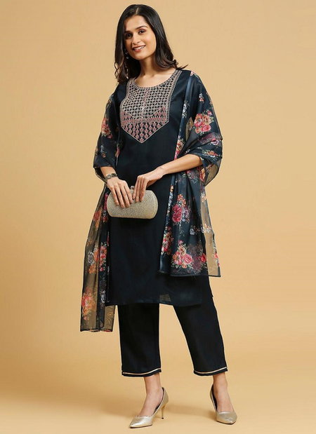 VT Designer Cotton Embroidery Kurti With Bottom Dupatta Wholesale Clothing Distributors in India