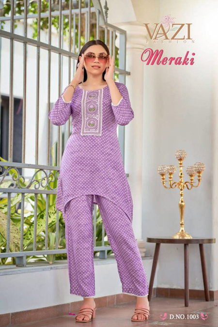 Meraki By Vazi Maslin Viscose Co Ord Set Suppliers In India