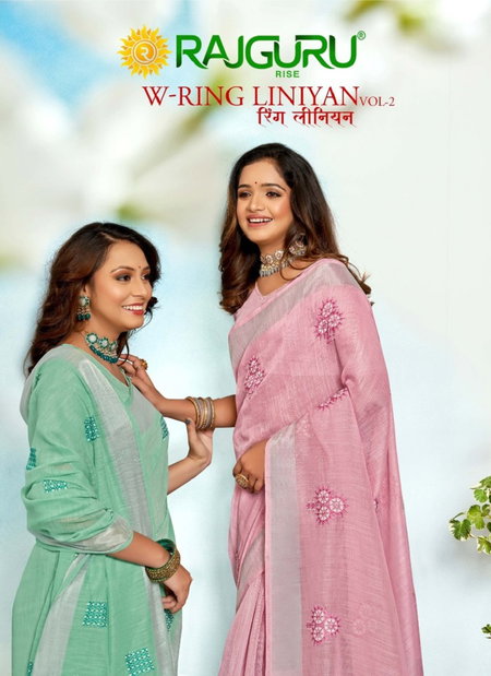 W Ring Liniyan Vol 2 By Rajguru Embroidery Wholesale Fancy Daily Wear Saree In India