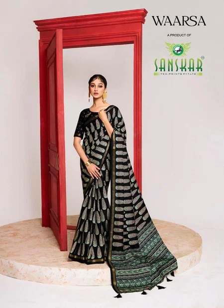 Waarsa By Sanskar Tex Prints Elegance Crush Silk Sarees Online Wholesale
