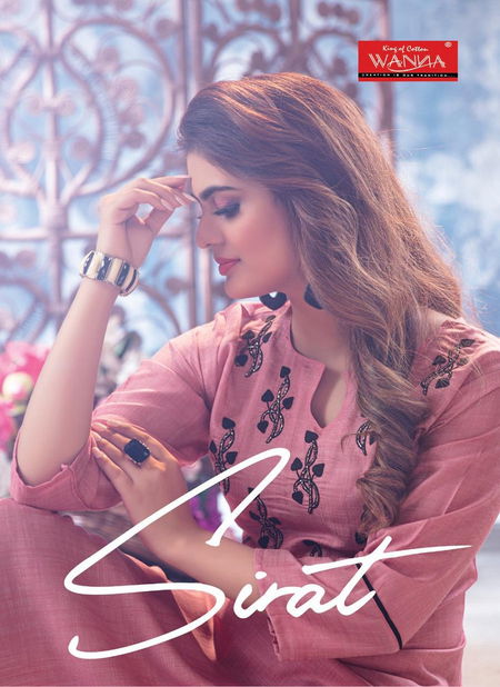 wanna sirat latest designer collection ethnic wear rayon embroidery work straight kurtis  Catalog