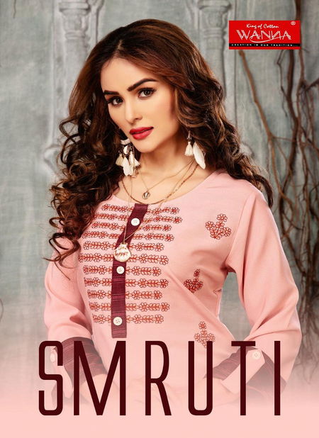 Wanna Smruti Latest Designer Casual Wear Rayon Kurti With Pant Style Bottom Collection
 Catalog