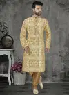 Beige Banarasi Silk MI04 Kurta Pajama