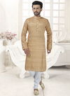 Beige Banarasi Silk MI55 Kurta Pajama