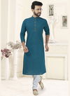 Blue Cotton MI 44 Kurta Pajama