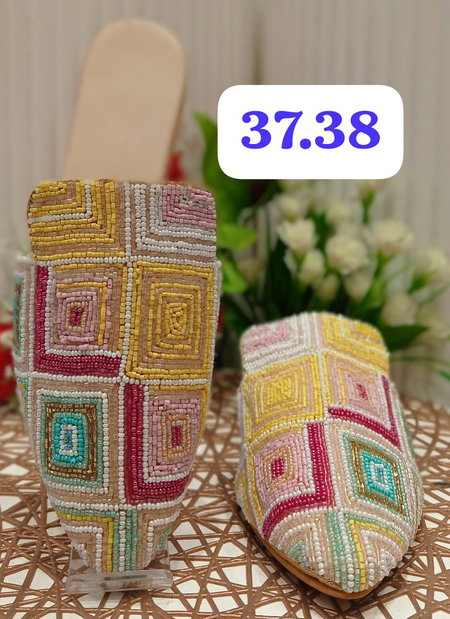 Wedding Wear Embroidered Flat Mules Summer Jutti Catalog
