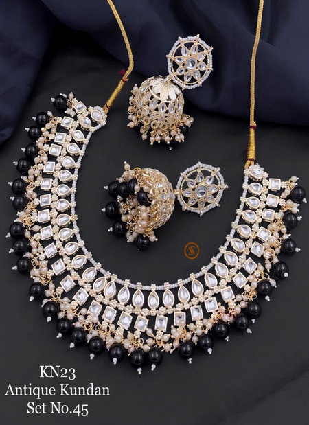 Wedding Wear Kn 23 Antique Moti Kundan Set Catalog
