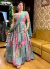 Wedding Wear Kodi Worked Lace Belt Dupatta With Gown Catalog
