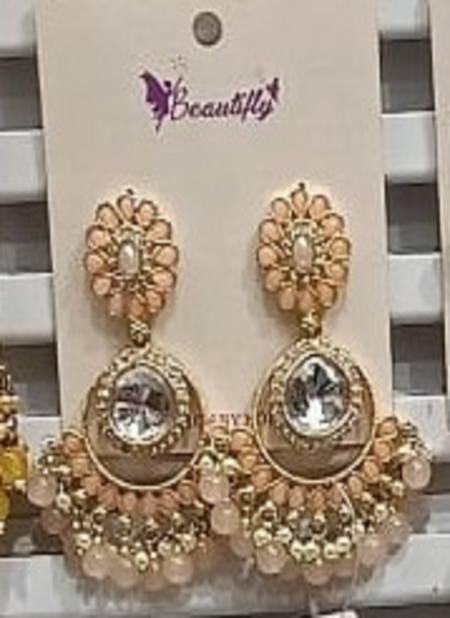 White Color Pearl And Beads Earring Wholesale Price In Surat