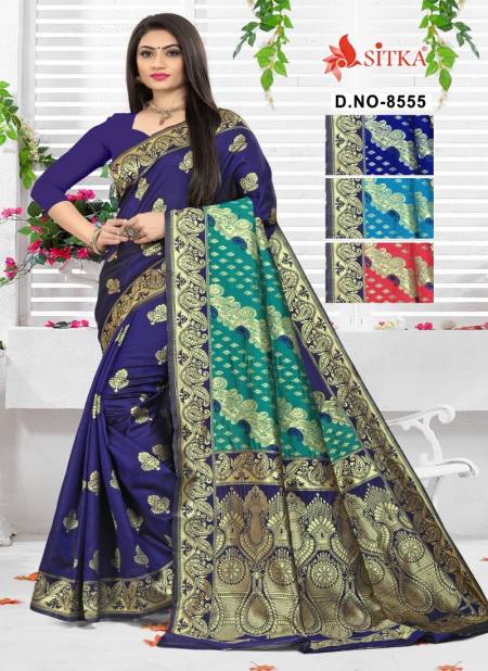 Wind Flower 8555 Fancy Designer Wedding Wear Handloom cotton silk Saree Collection Catalog