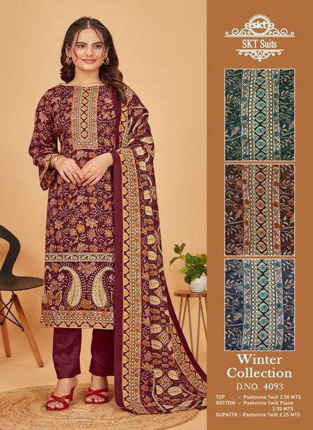 Winter Collection 4093 By Sk Pashmina Printed Dress Material Orders In India Catalog