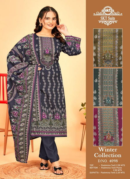 Winter Collection 4098 By Sk Pashmina Printed Surat Dress Material Wholesale Shop In Surat Catalog