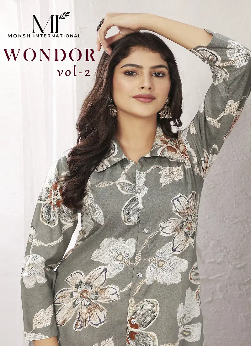 Wondor Vol 2 By Moksh Rayon Wholesale Kurti With Bottom Suppliers In Mumbai Catalog