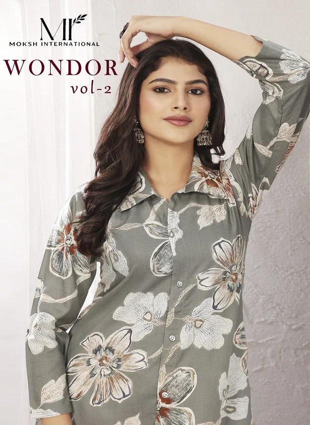 Wondor Vol 2 By Moksh Rayon Wholesale Kurti With Bottom Suppliers In Mumbai