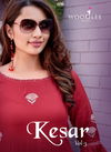 Wooglee Kesar 3 Staright Embroidery Work Party Wear Cotton Kurti With Bottom Collection
