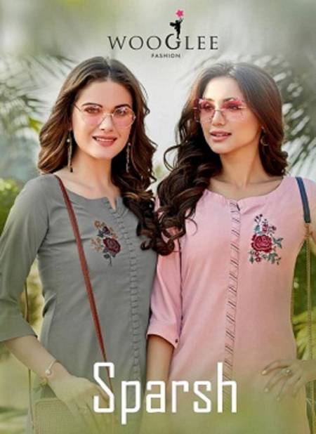 Wooglee Sparsh Latest Exclusive Collection Casual Wear Rayon Kurti With Bottom 