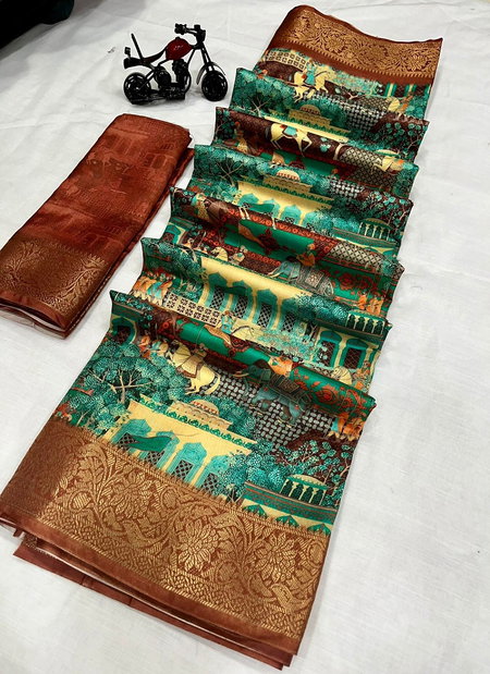 Wow Hit Antic Designer Digital Printed Dola Silk Non Catalog Saree Wholesale Online
