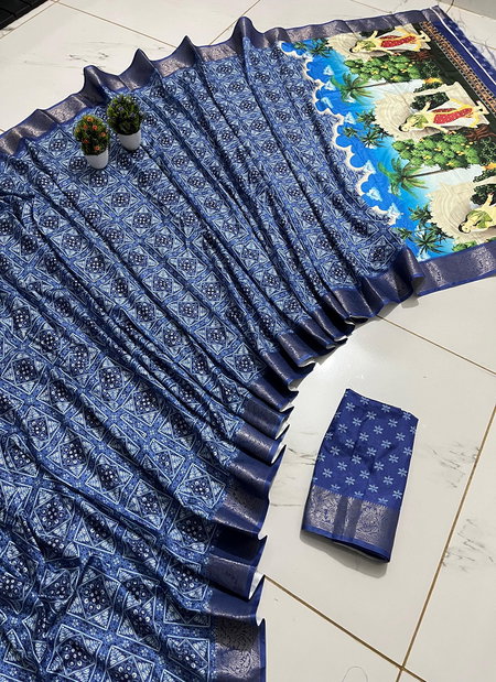 Wow Hit Antic Designer Printed Dola Silk Non Catalog Saree Wholesale Online
