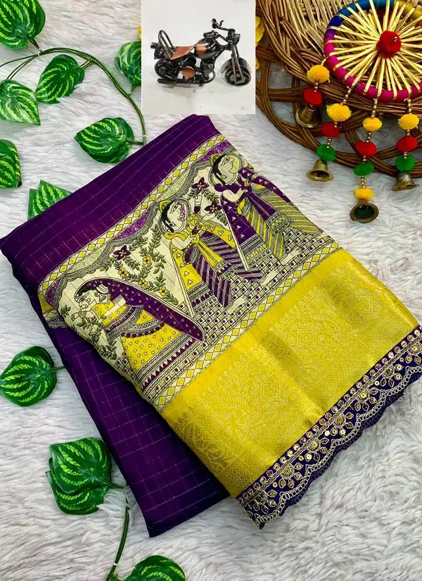 Wow lace Patti Dola Silk Designer Saree Suppliers In India