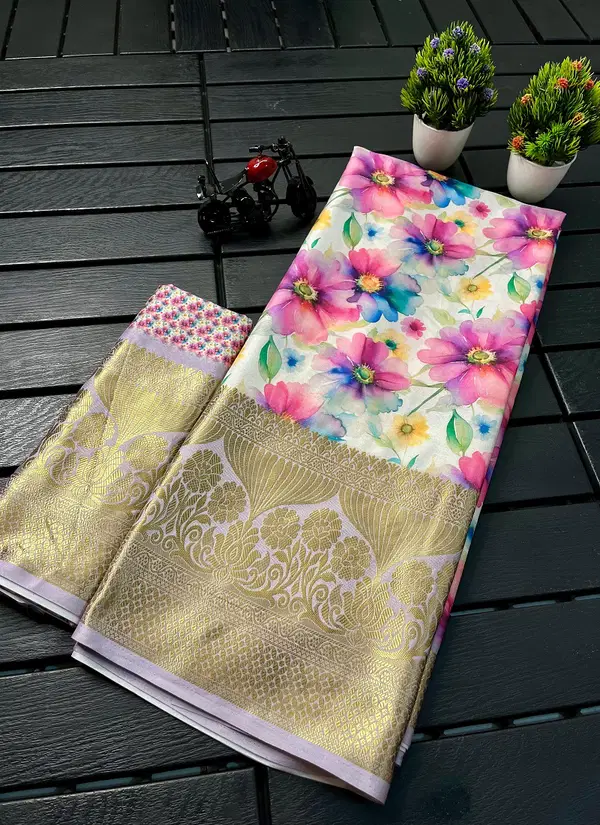 Wow Qalamqari Special Creap Silk Printed Sarees Suppliers In India