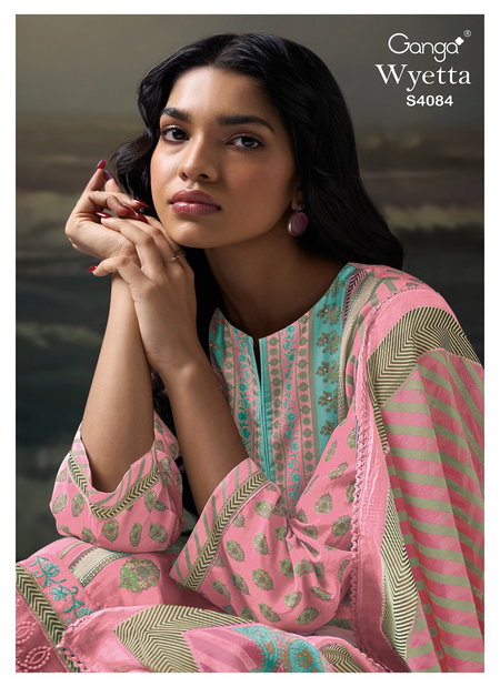 Wyetta 4084 By Ganga Pashmina Dress Material Wholesale Shop In Surat