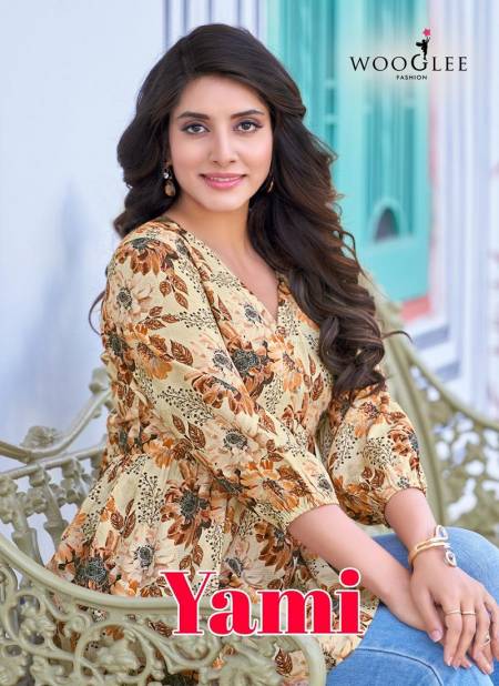 Yami By Wooglee Rayon Print Embroidery Ladies Short Top Wholesale Shop In Surat Catalog