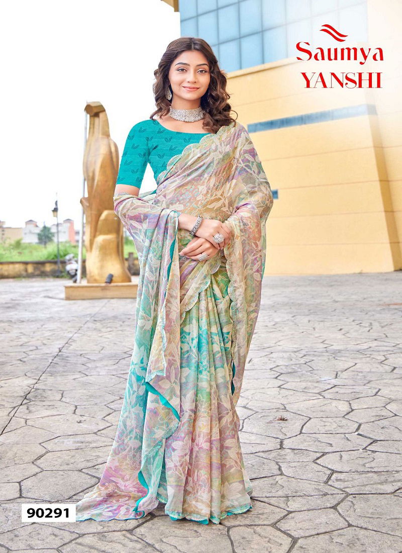 Yanshi By Saumya Rim Zim Printed Saree Wholesale Clothing Suppliers In India Catalog